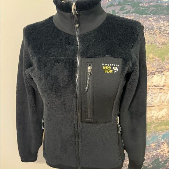 Mountain Hardwear Monkey Fleece Full Zip Womens S/P Black Teddy Pile Sherpa - Picture 1 of 11